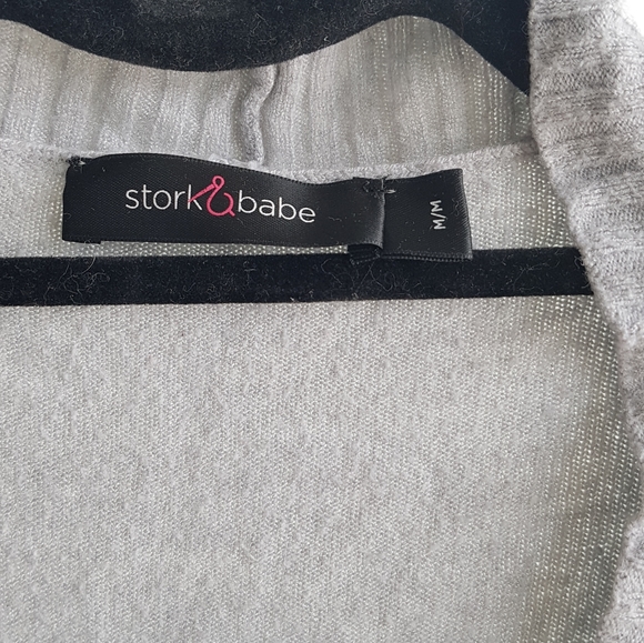STORK and BABE MATERNITY SWEATER Cardigan IN GREY - Picture 3 of 3